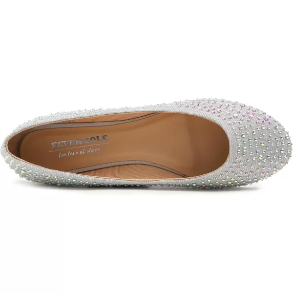 FEVERSOLE Women's Rhinestone Flat Shoes Sparkly Embellished Party Wedding Dress Ballets