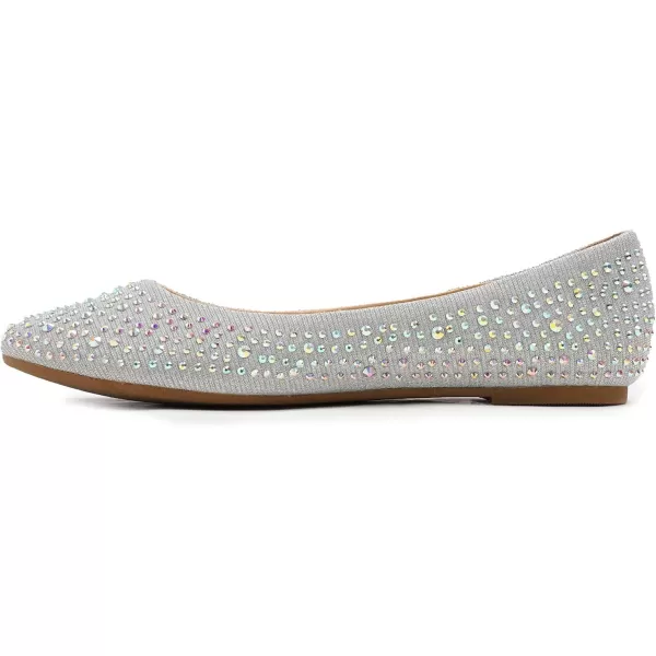 FEVERSOLE Women's Rhinestone Flat Shoes Sparkly Embellished Party Wedding Dress Ballets