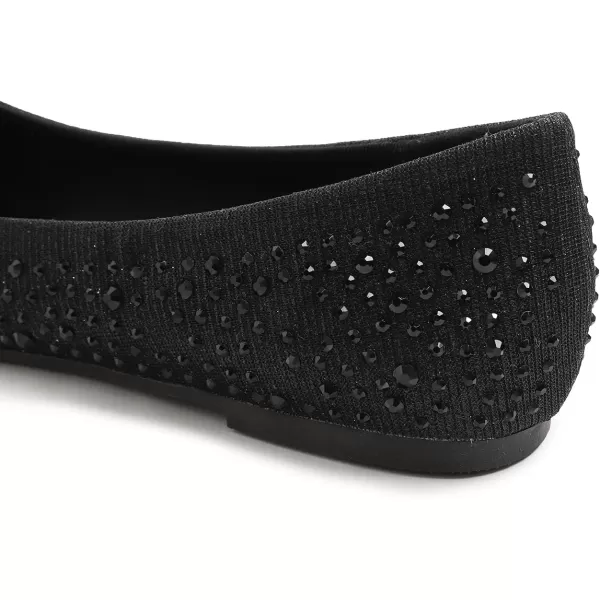 FEVERSOLE Women's Rhinestone Flat Shoes Sparkly Embellished Party Wedding Dress Ballets
