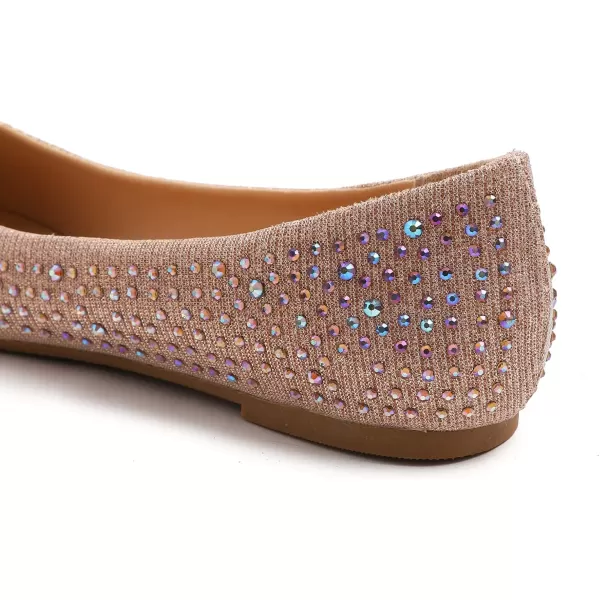 FEVERSOLE Women's Rhinestone Flat Shoes Sparkly Embellished Party Wedding Dress Ballets