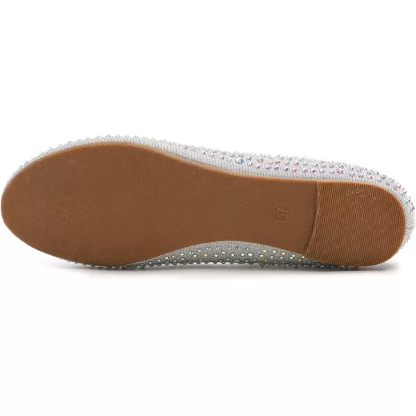 FEVERSOLE Women's Rhinestone Flat Shoes Sparkly Embellished Party Wedding Dress Ballets