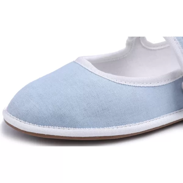 FEVERSOLE Women's Soft Breathable Mary Jane Memory Foam Cushioned Comfort Round Toe Metal Buckle Flats Walking Shoes