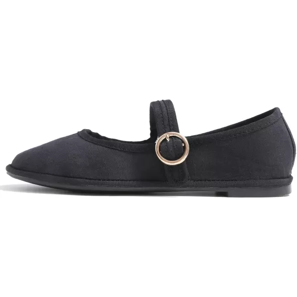FEVERSOLE Women's Soft Breathable Mary Jane Memory Foam Cushioned Comfort Round Toe Metal Buckle Flats Walking Shoes