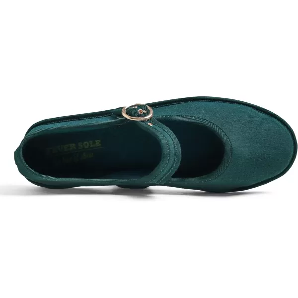 FEVERSOLE Women's Soft Breathable Mary Jane Memory Foam Cushioned Comfort Round Toe Metal Buckle Flats Walking Shoes