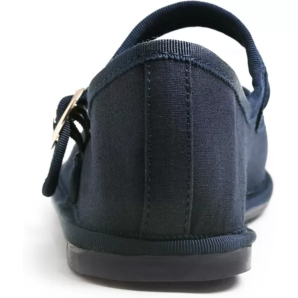 FEVERSOLE Women's Soft Breathable Mary Jane Memory Foam Cushioned Comfort Round Toe Metal Buckle Flats Walking Shoes