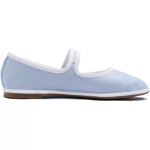 FEVERSOLE Women's Soft Breathable Mary Jane Memory Foam Cushioned Comfort Round Toe Metal Buckle Flats Walking Shoes