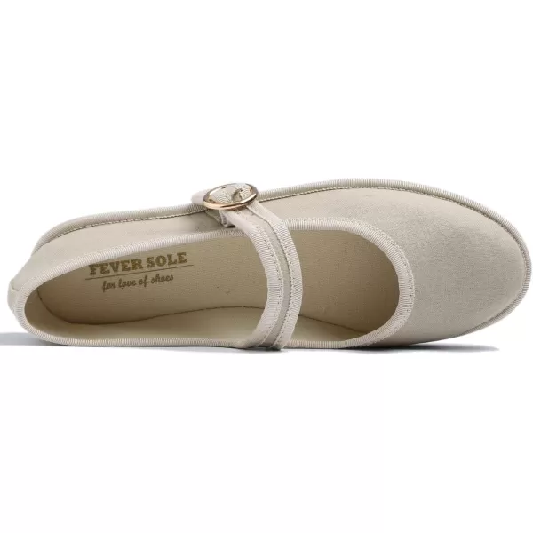 FEVERSOLE Women's Soft Breathable Mary Jane Memory Foam Cushioned Comfort Round Toe Metal Buckle Flats Walking Shoes