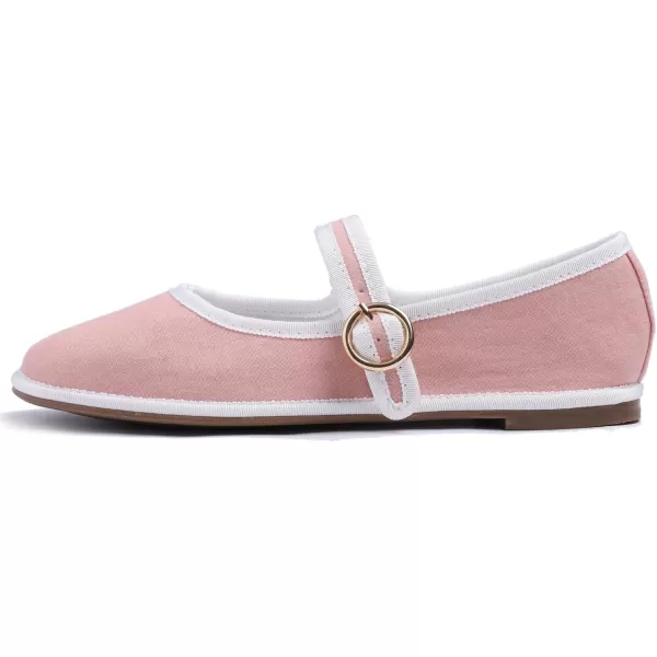 FEVERSOLE Women's Soft Breathable Mary Jane Memory Foam Cushioned Comfort Round Toe Metal Buckle Flats Walking Shoes