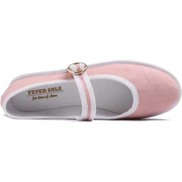 FEVERSOLE Women's Soft Breathable Mary Jane Memory Foam Cushioned Comfort Round Toe Metal Buckle Flats Walking Shoes