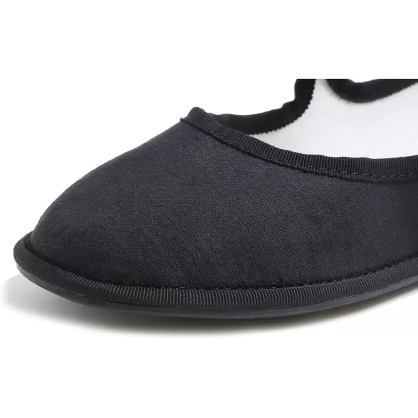 FEVERSOLE Women's Soft Breathable Mary Jane Memory Foam Cushioned Comfort Round Toe Metal Buckle Flats Walking Shoes