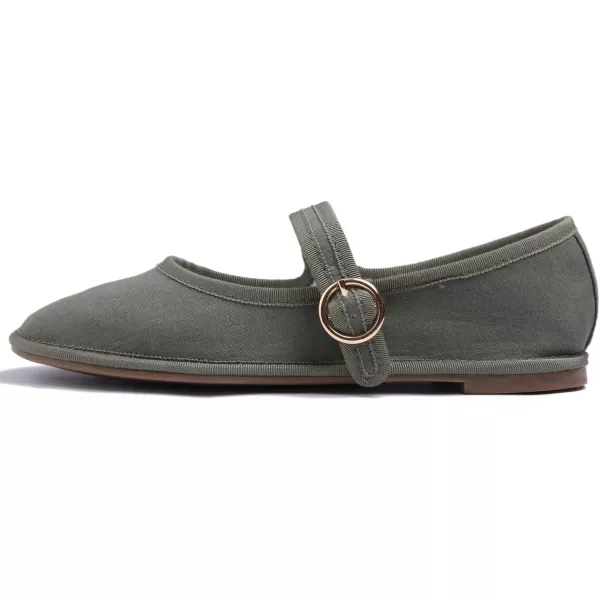FEVERSOLE Women's Soft Breathable Mary Jane Memory Foam Cushioned Comfort Round Toe Metal Buckle Flats Walking Shoes