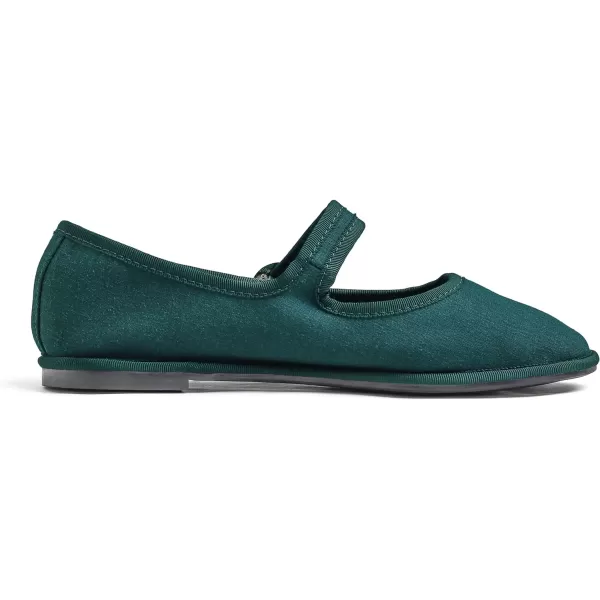 FEVERSOLE Women's Soft Breathable Mary Jane Memory Foam Cushioned Comfort Round Toe Metal Buckle Flats Walking Shoes