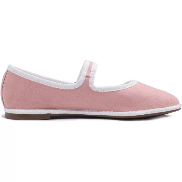 FEVERSOLE Women's Soft Breathable Mary Jane Memory Foam Cushioned Comfort Round Toe Metal Buckle Flats Walking Shoes