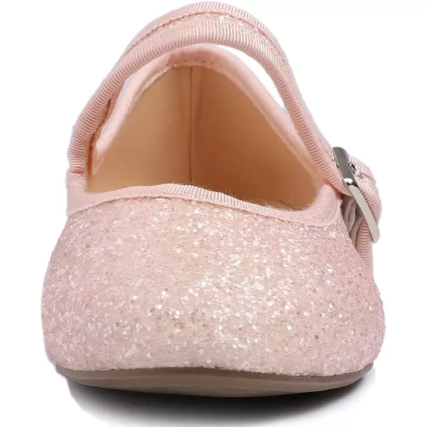 FEVERSOLE Women's Soft Cushion Extra Padded Comfort Round Toe Mary Jane Metal Buckle Fashion Ballet Flats Walking Shoes