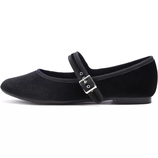 FEVERSOLE Women's Soft Cushion Extra Padded Comfort Round Toe Mary Jane Metal Buckle Fashion Ballet Flats Walking Shoes