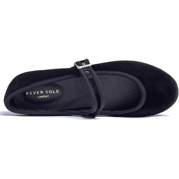 FEVERSOLE Women's Soft Cushion Extra Padded Comfort Round Toe Mary Jane Metal Buckle Fashion Ballet Flats Walking Shoes
