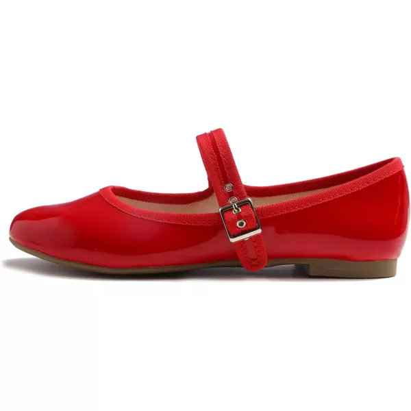 FEVERSOLE Women's Soft Cushion Extra Padded Comfort Round Toe Mary Jane Metal Buckle Fashion Ballet Flats Walking Shoes