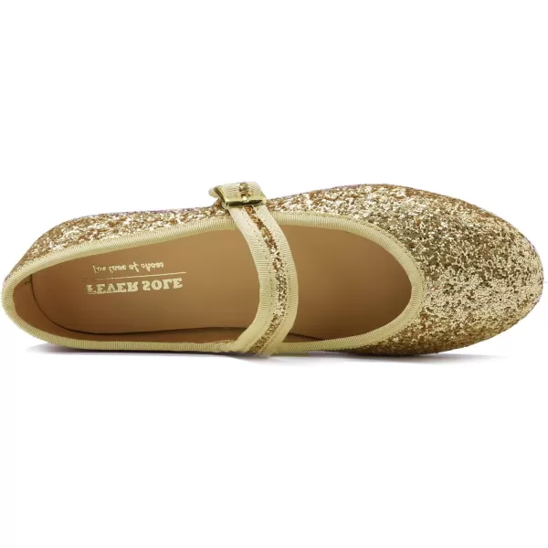 FEVERSOLE Women's Soft Cushion Extra Padded Comfort Round Toe Mary Jane Metal Buckle Fashion Ballet Flats Walking Shoes