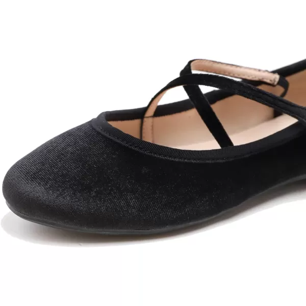 FEVERSOLE Women's Soft Cushion Extra Padded Comfort Round Toe Mary Jane Metal Buckle Fashion Ballet Flats Walking Shoes