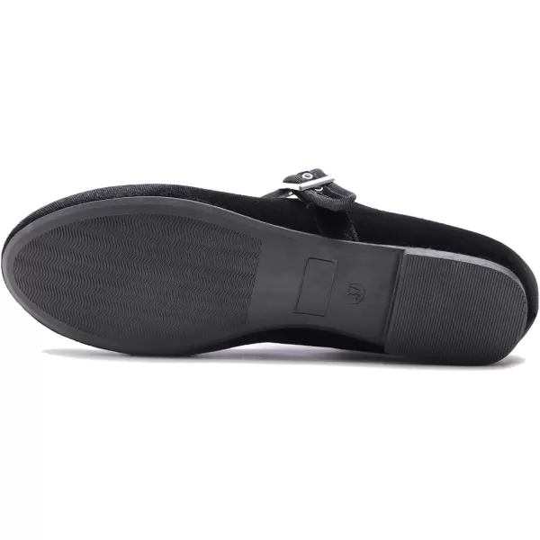 FEVERSOLE Women's Soft Cushion Extra Padded Comfort Round Toe Mary Jane Metal Buckle Fashion Ballet Flats Walking Shoes