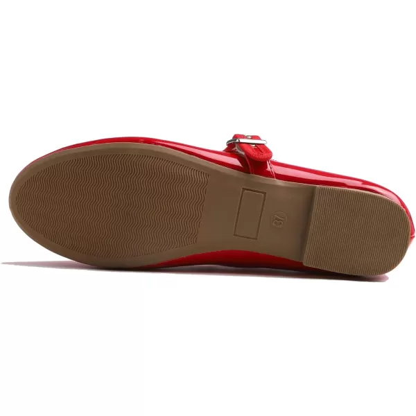 FEVERSOLE Women's Soft Cushion Extra Padded Comfort Round Toe Mary Jane Metal Buckle Fashion Ballet Flats Walking Shoes