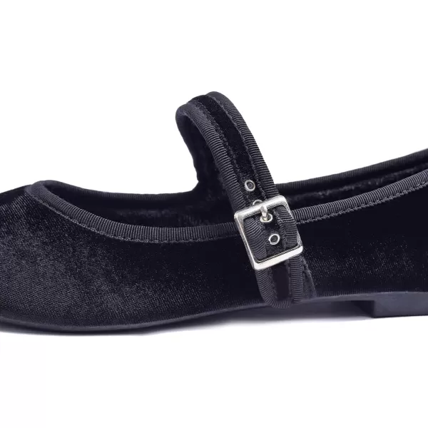 FEVERSOLE Women's Soft Cushion Extra Padded Comfort Round Toe Mary Jane Metal Buckle Fashion Ballet Flats Walking Shoes