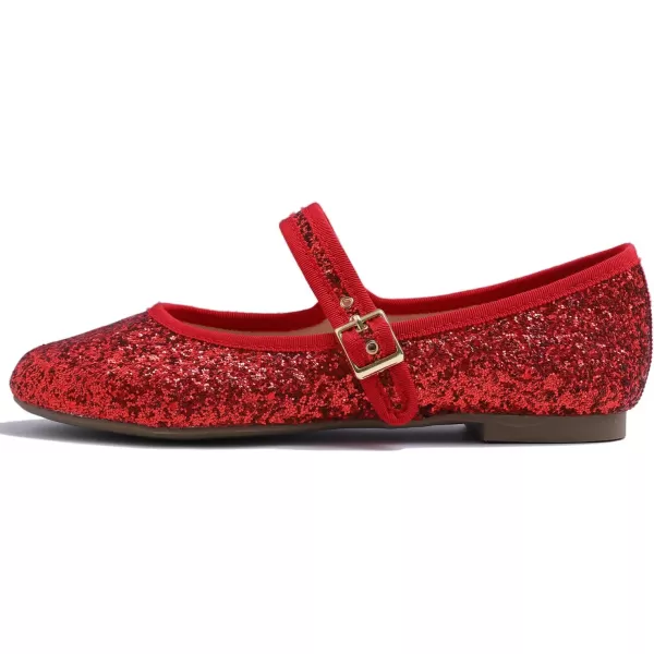 FEVERSOLE Women's Soft Cushion Extra Padded Comfort Round Toe Mary Jane Metal Buckle Fashion Ballet Flats Walking Shoes