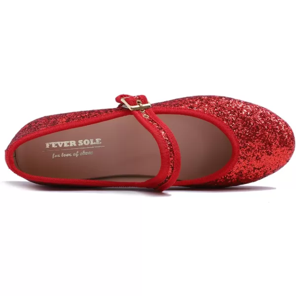 FEVERSOLE Women's Soft Cushion Extra Padded Comfort Round Toe Mary Jane Metal Buckle Fashion Ballet Flats Walking Shoes