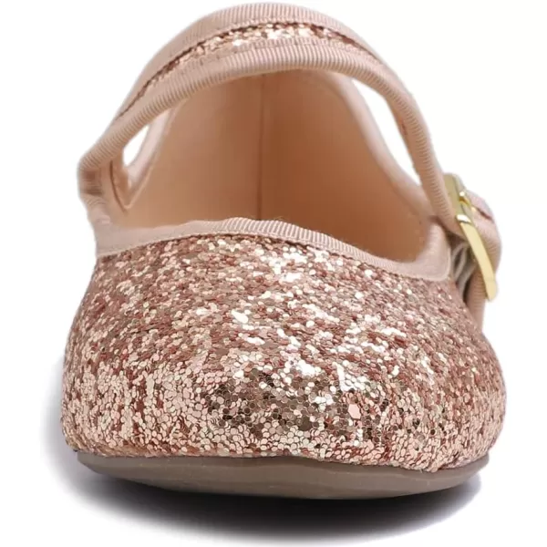 FEVERSOLE Women's Soft Cushion Extra Padded Comfort Round Toe Mary Jane Metal Buckle Fashion Ballet Flats Walking Shoes