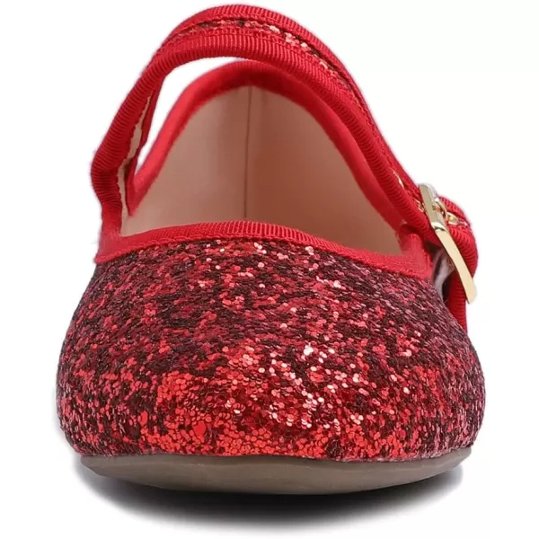 FEVERSOLE Women's Soft Cushion Extra Padded Comfort Round Toe Mary Jane Metal Buckle Fashion Ballet Flats Walking Shoes
