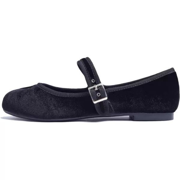 FEVERSOLE Women's Soft Cushion Extra Padded Comfort Round Toe Mary Jane Metal Buckle Fashion Ballet Flats Walking Shoes