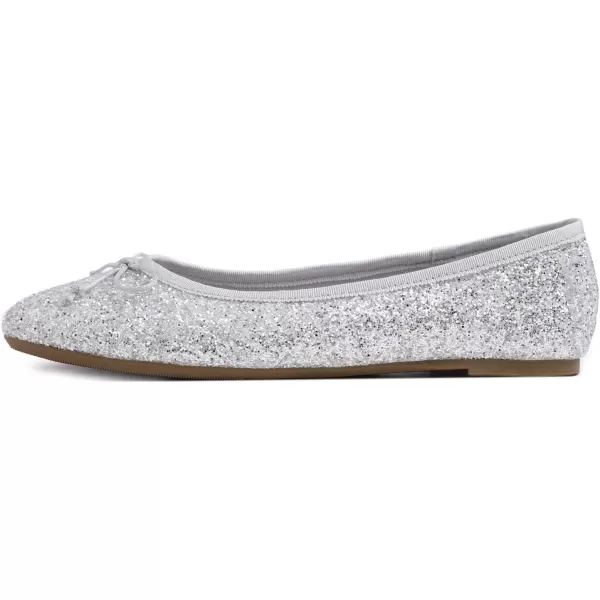 FEVERSOLE Women's Sparkle Memory Foam Cushioned Colorful Shiny Ballet Flats Glitter