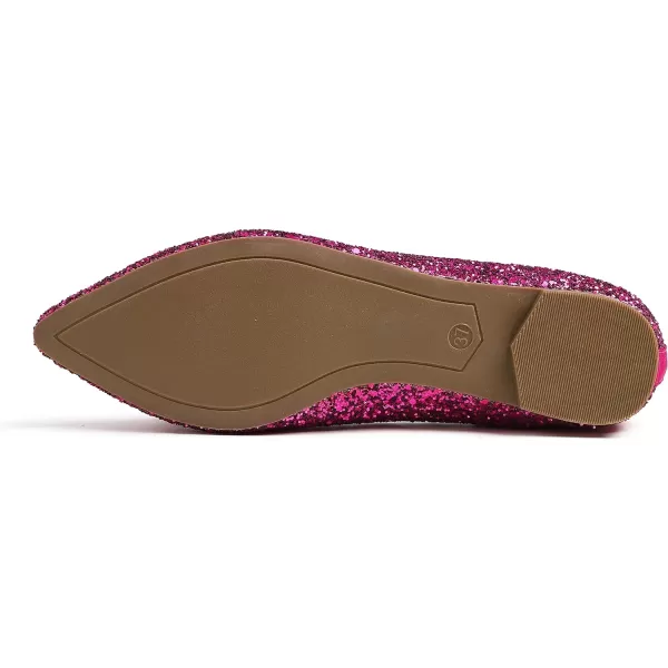 FEVERSOLE Women's Sparkle Memory Foam Cushioned Colorful Shiny Ballet Flats Glitter