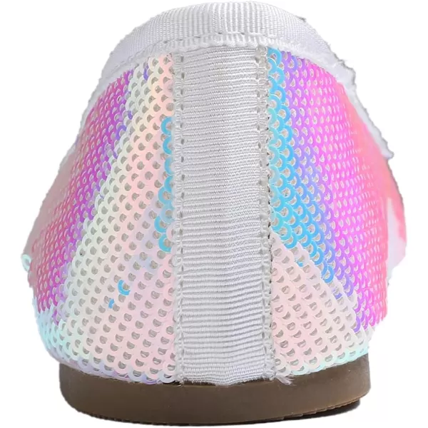 FEVERSOLE Women's Sparkle Memory Foam Cushioned Colorful Shiny Ballet Flats Glitter