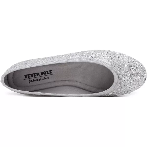 FEVERSOLE Women's Sparkle Memory Foam Cushioned Colorful Shiny Ballet Flats Glitter
