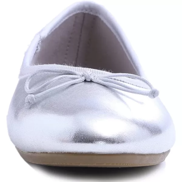 FEVERSOLE Women's Sparkle Memory Foam Cushioned Colorful Shiny Ballet Flats Glitter