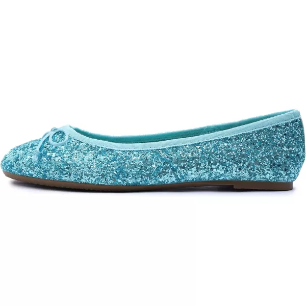 FEVERSOLE Women's Sparkle Memory Foam Cushioned Colorful Shiny Ballet Flats Glitter