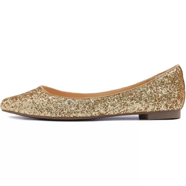 FEVERSOLE Women's Sparkle Memory Foam Cushioned Colorful Shiny Ballet Flats Glitter