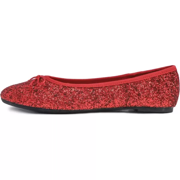 FEVERSOLE Women's Sparkle Memory Foam Cushioned Colorful Shiny Ballet Flats Glitter