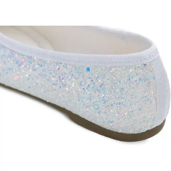 FEVERSOLE Women's Sparkle Memory Foam Cushioned Colorful Shiny Ballet Flats Glitter