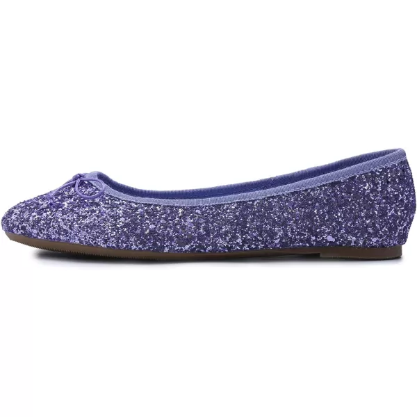 FEVERSOLE Women's Sparkle Memory Foam Cushioned Colorful Shiny Ballet Flats Glitter