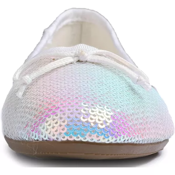 FEVERSOLE Women's Sparkle Memory Foam Cushioned Colorful Shiny Ballet Flats Glitter