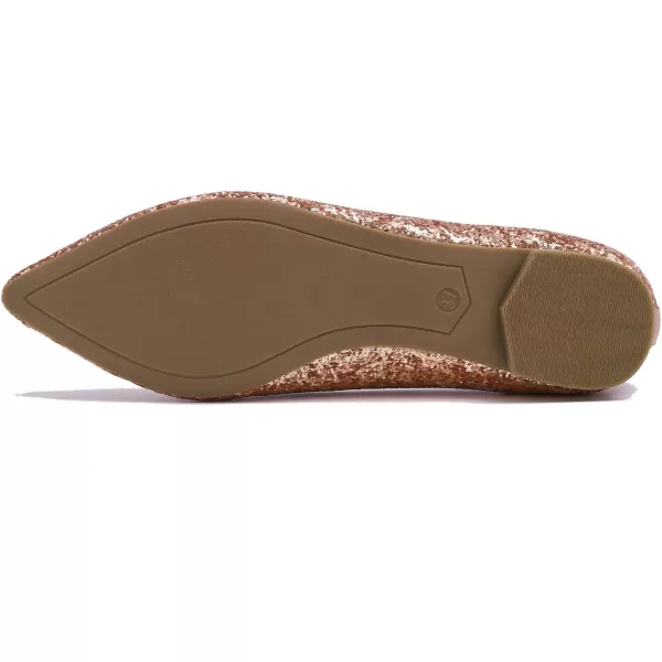 FEVERSOLE Women's Sparkle Memory Foam Cushioned Colorful Shiny Ballet Flats Glitter