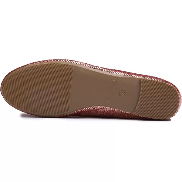 FEVERSOLE Women's Sparkle Memory Foam Cushioned Colorful Shiny Ballet Flats Glitter