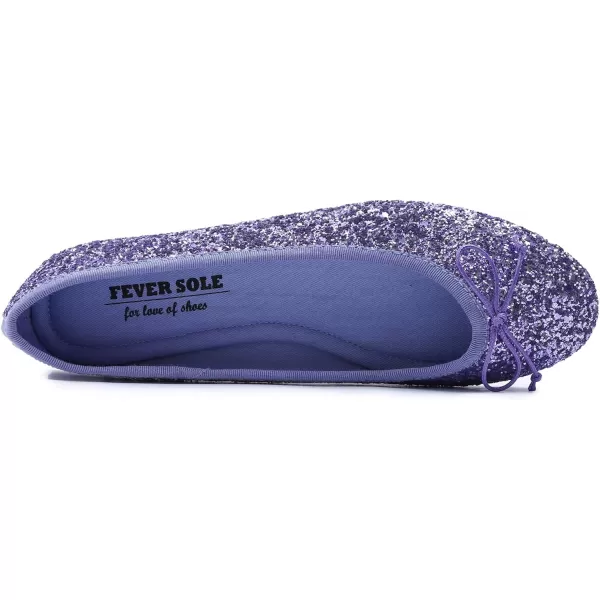 FEVERSOLE Women's Sparkle Memory Foam Cushioned Colorful Shiny Ballet Flats Glitter