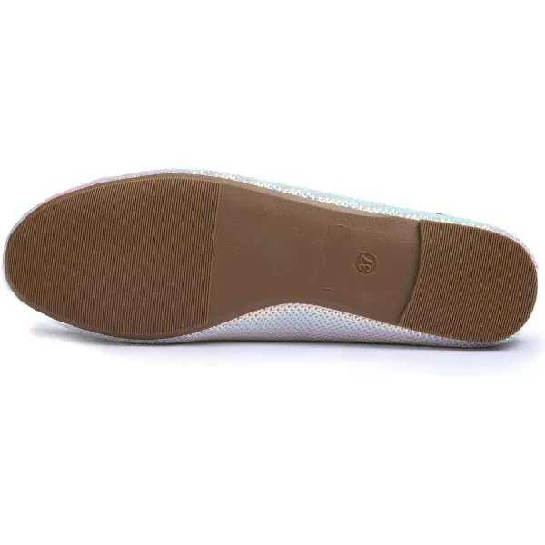FEVERSOLE Women's Sparkle Memory Foam Cushioned Colorful Shiny Ballet Flats Glitter