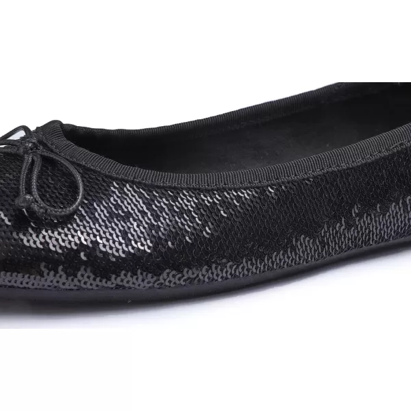 FEVERSOLE Women's Sparkle Memory Foam Cushioned Colorful Shiny Ballet Flats Glitter