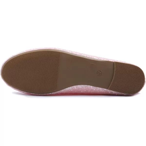 FEVERSOLE Women's Sparkle Memory Foam Cushioned Colorful Shiny Ballet Flats Glitter
