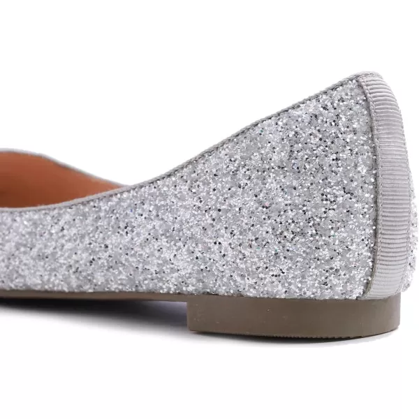 FEVERSOLE Women's Sparkle Memory Foam Cushioned Colorful Shiny Ballet Flats Glitter