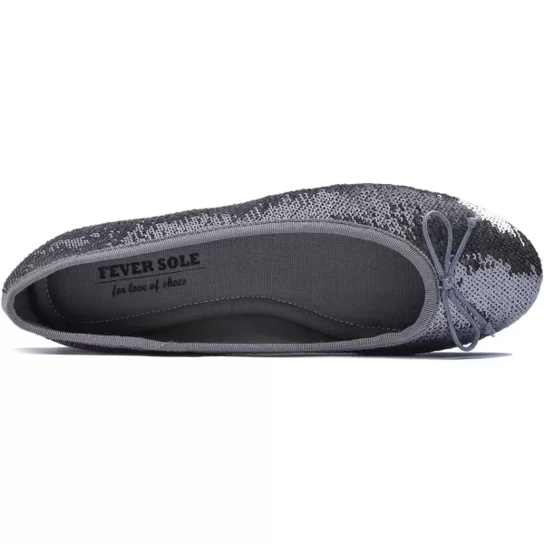 FEVERSOLE Women's Sparkle Memory Foam Cushioned Colorful Shiny Ballet Flats Glitter